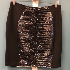 Bebe Addiction stretchy mini‎ skirt with sequins size L